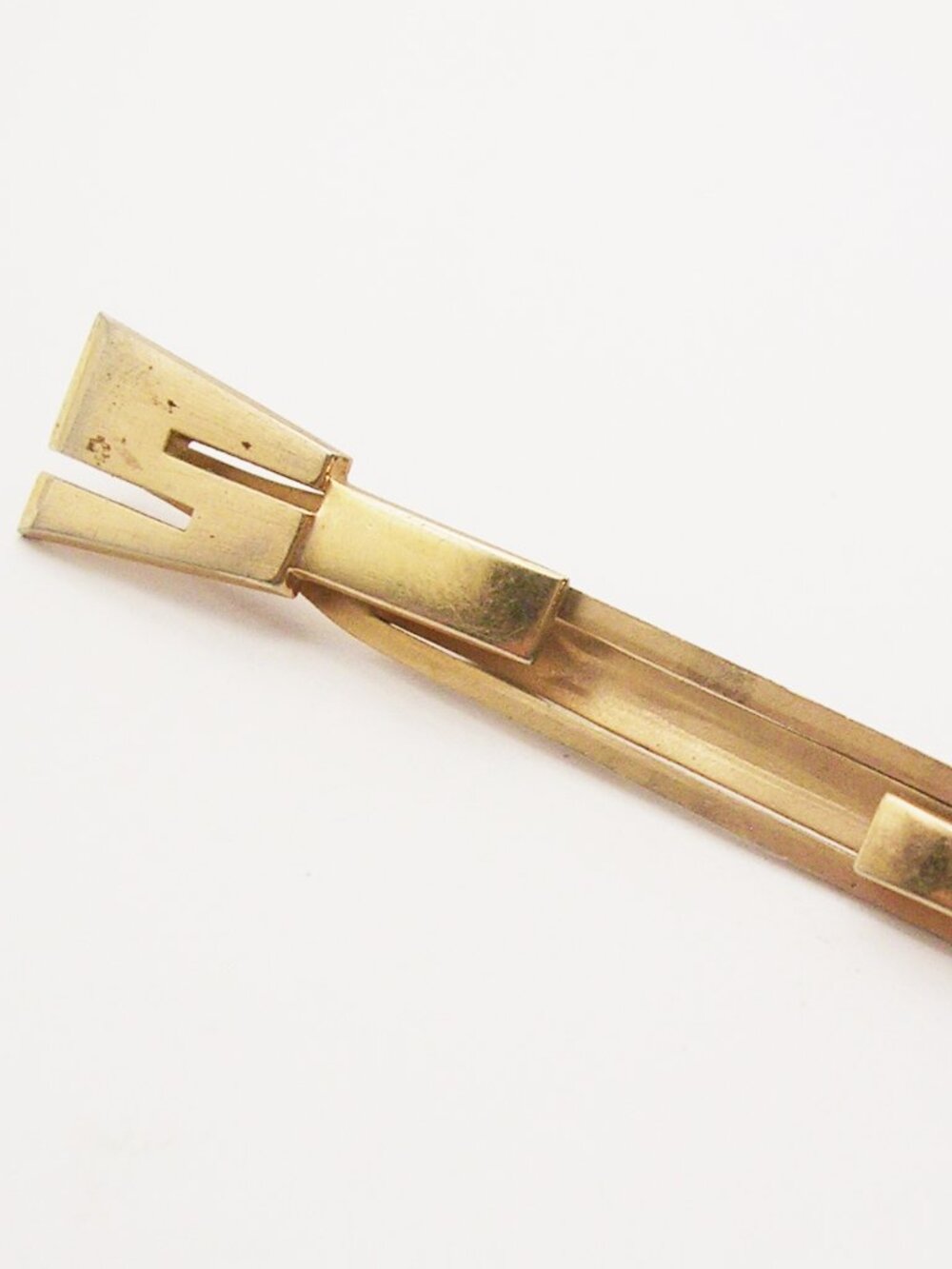 Vintage Initial Monogram S Tie Bar Clip Mid Century Swank Cravat Holder